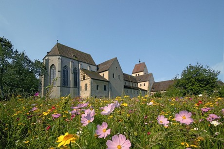 Münster St. Maria u. Markus mit Blumenwiese, Reichenau
